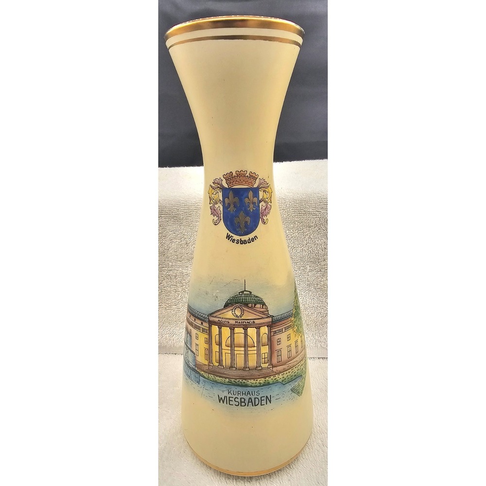 Vintage German Bavarian Porcelain Bud Vase-Image Of Kurhaus‎ Wiesbaden